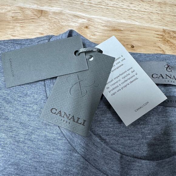 Canali NWT Black Edition Cotton Printed T-Shirt Join The Crew Men's Sz 50 (US M) - Picture 4 of 8